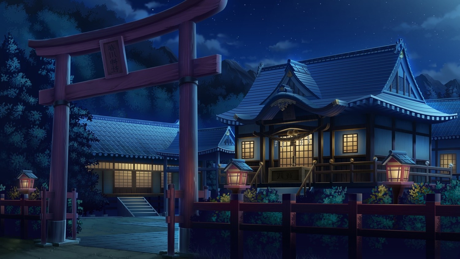58647-anime-torii-artwork-house-lantern-fence-lights-night-Asian_architecture.jpg